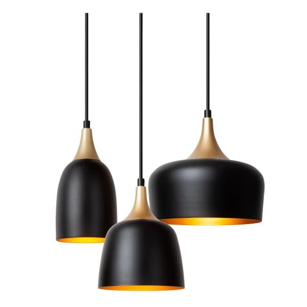 Lucide CHAYANNE - Pendelleuchten - Ø 30 cm - 3xE14 - Schwarz - detail 1